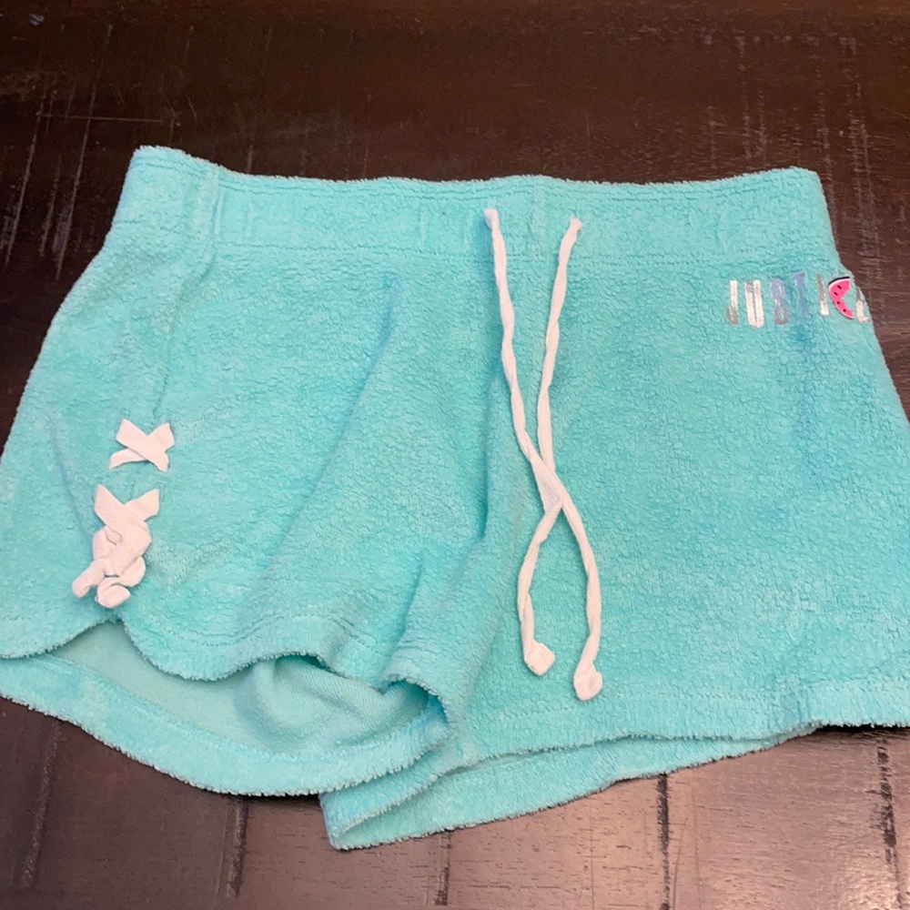 Justice active teal size 10 shorts